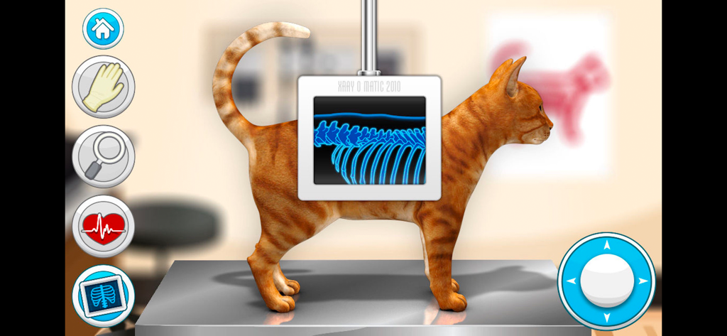 Doctor Games: Pet Vet Cat Care - An orange cat getting an X-ray in a pet vet doctor game