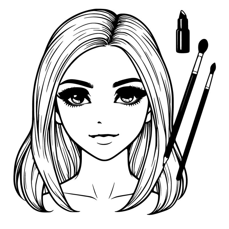 realistic girl with makeup