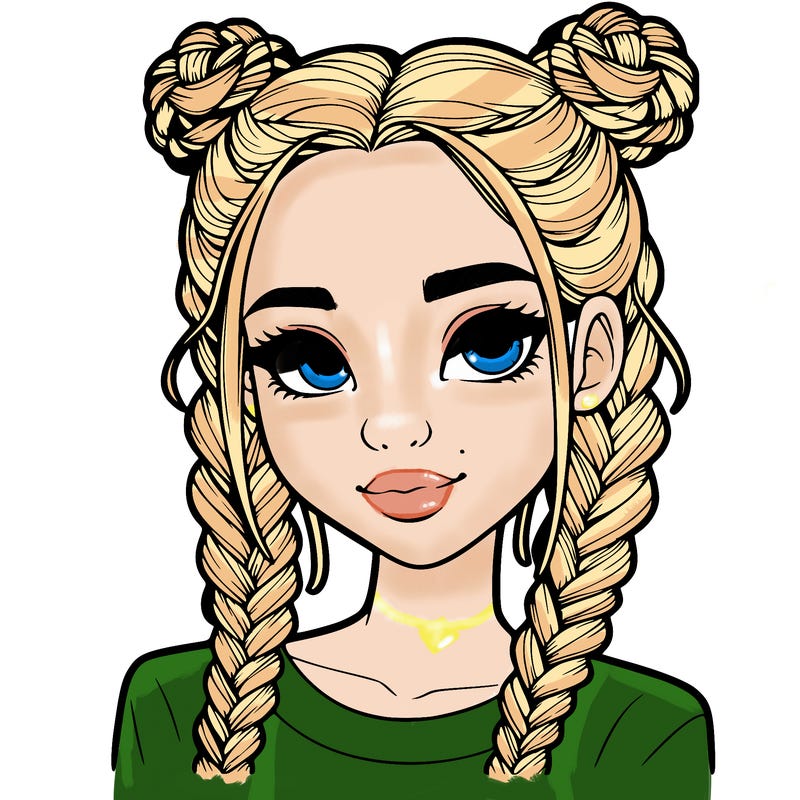 realistic girl with braids