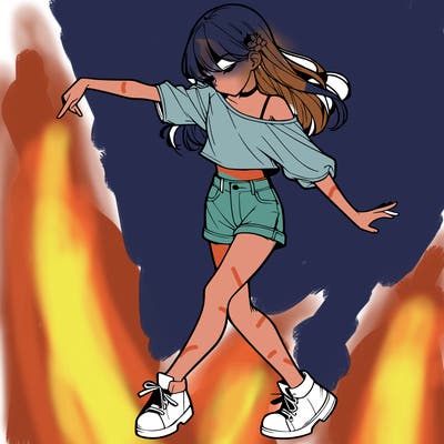 realistic girl danceing