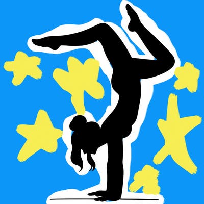 a woman doing a handstand