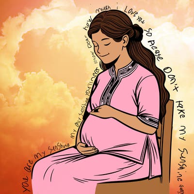 realistic pregnant woman