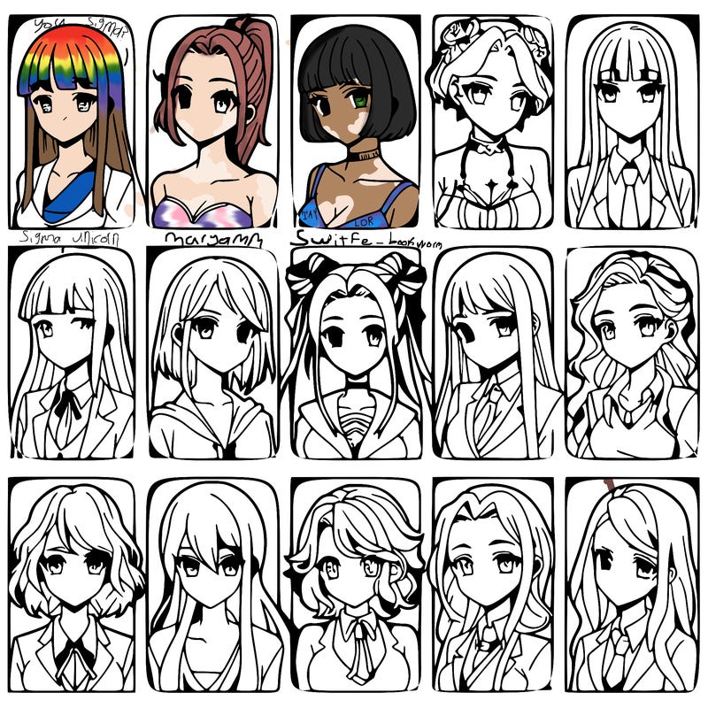 girls that look diffrent anime