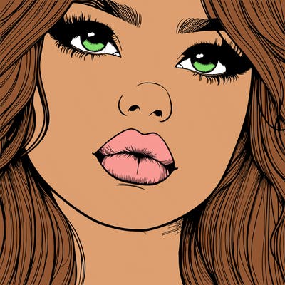 really realistic girl with lips