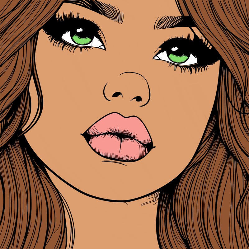 really realistic girl with lips