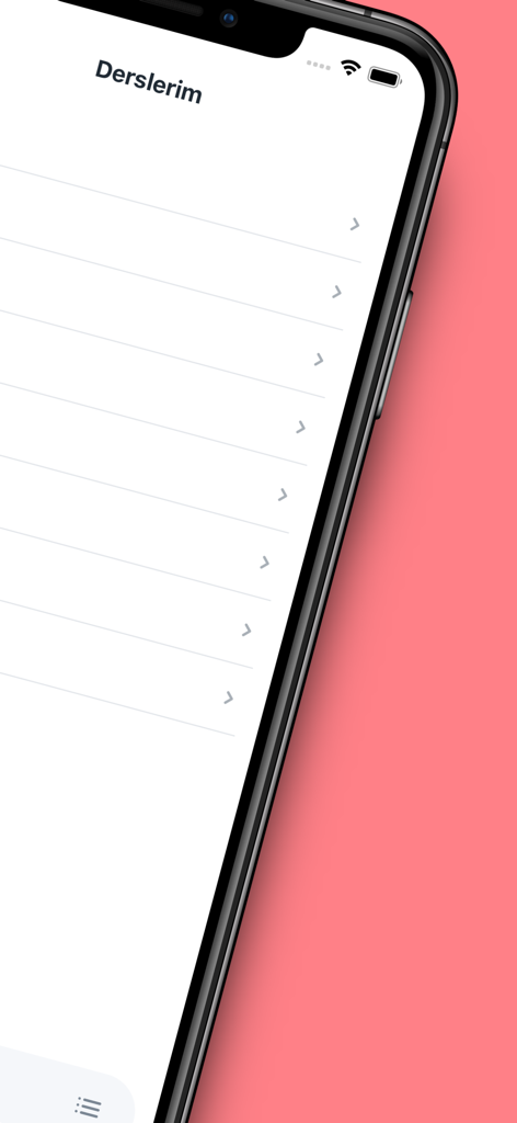 Smartphone displaying the My Courses section of the AOL Soru exam preparation app