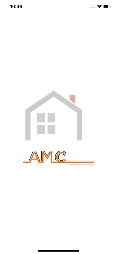 AMC Plus - AMC Plus security app splash screen with house icon and logo