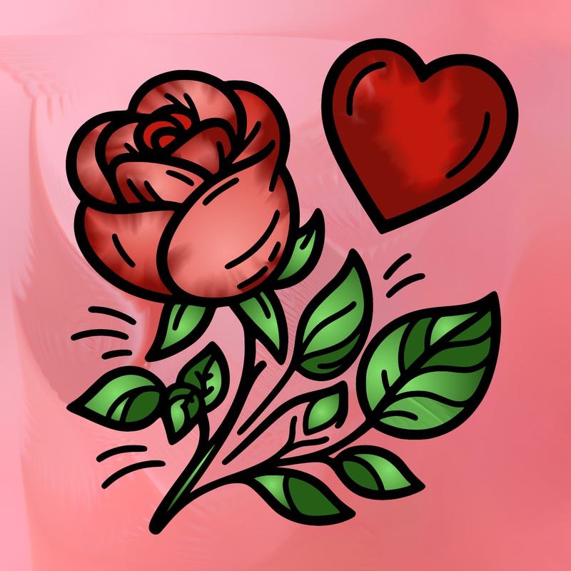 rose and heart