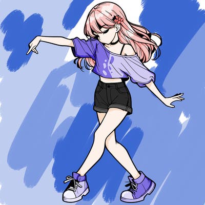 realistic girl danceing
