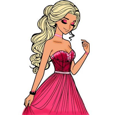 a realistic woman wearing an elegant dress