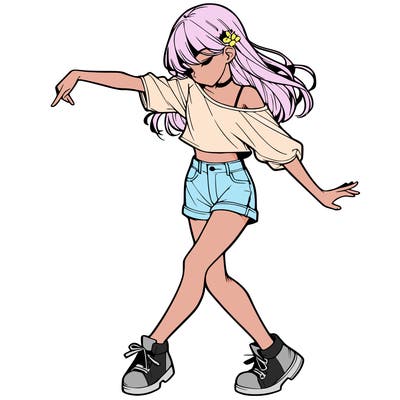 realistic girl danceing