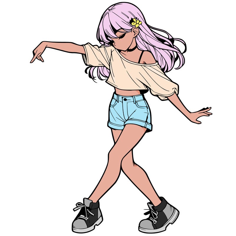 realistic girl danceing