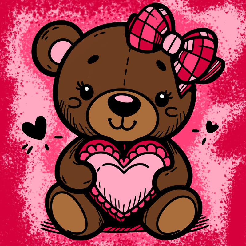 teddy bear hugging a heart