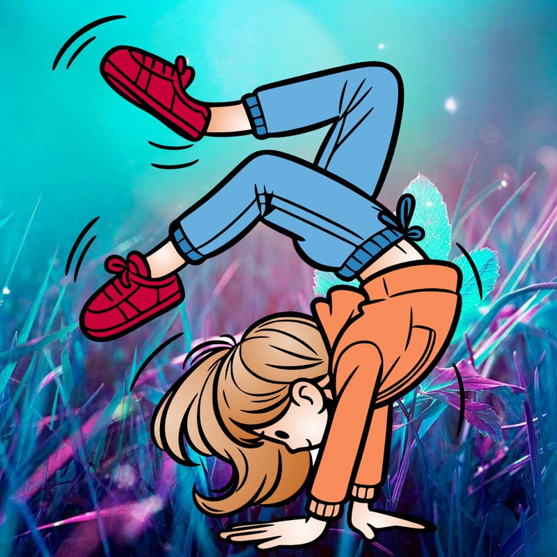 girl doing a back flip