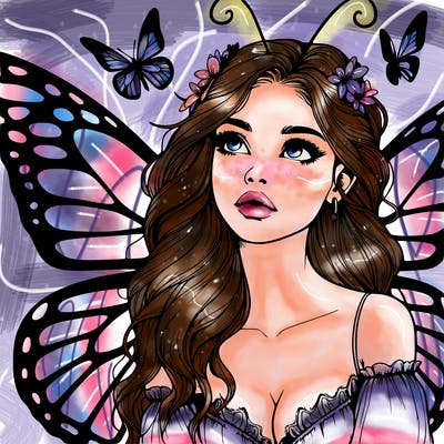 butterfly fairy realistic girl
