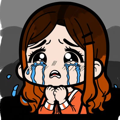 a girl crying