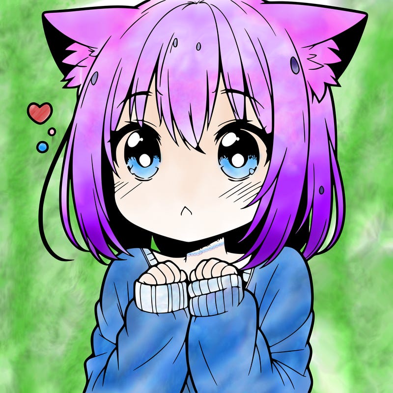 shy anime catgirl