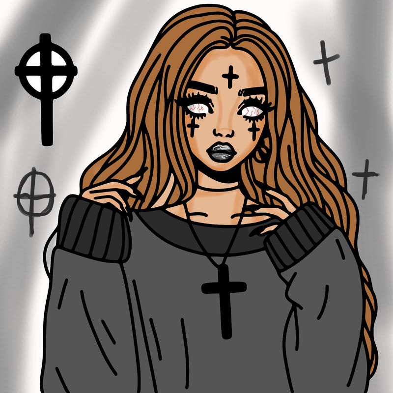 aesthetic girl with cross