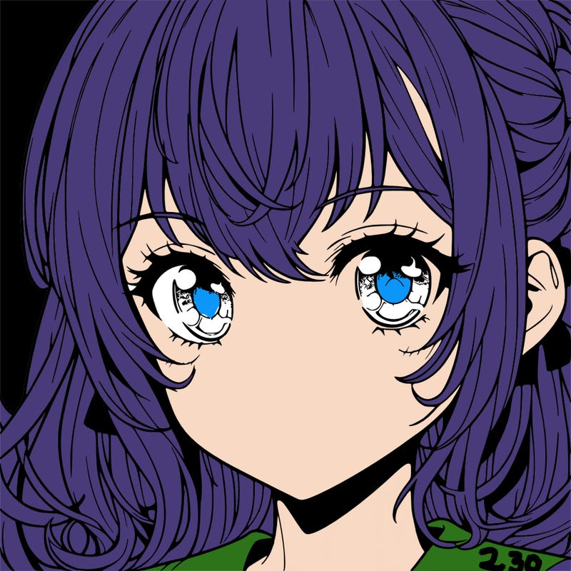 close up anime face