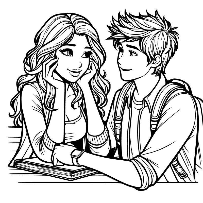 a boy and a girl flirting teenagers realistic