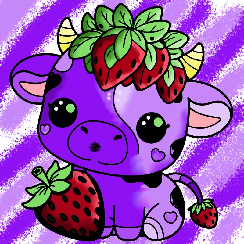 cute strawberry cow