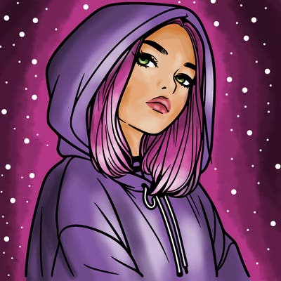 a realistic girl in a hoodie