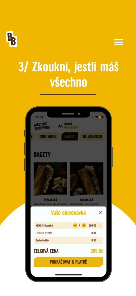 Bageterie Boulevard - バゲテリー・ブールバールアプリの注文概要とチェックアウトボタンを表示するスマートフォン。