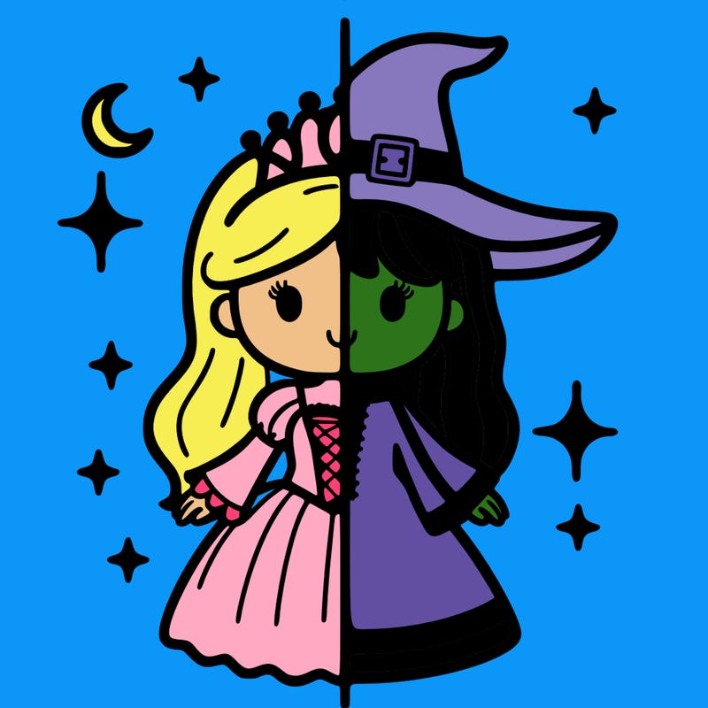 split princess and witch