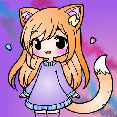 girl with cat ears and tail