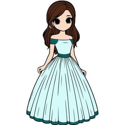 realistic girl in dress