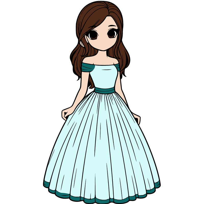 realistic girl in dress