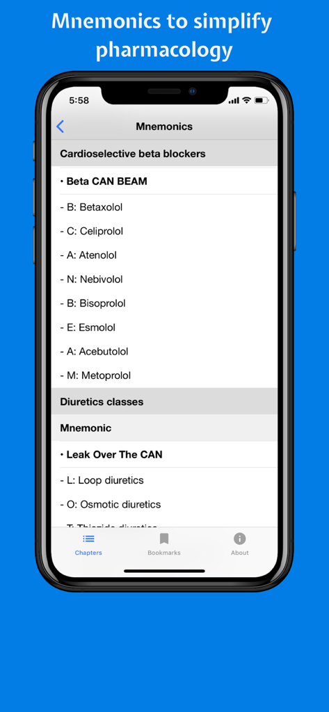 Classify Rx for pharmacology - Mnemonics for pharmacology drug classes in Classify Rx app