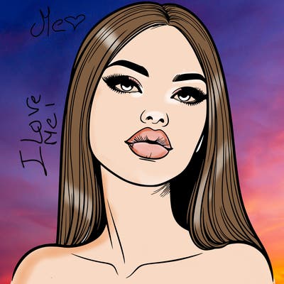 realistic woman with full lips