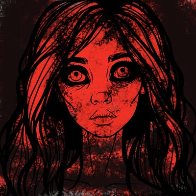 scary beautiful realistic girl