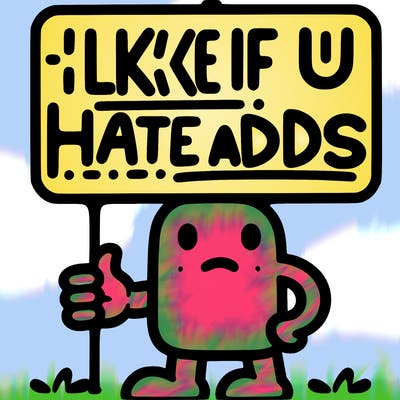 sign that says like if u hate adds