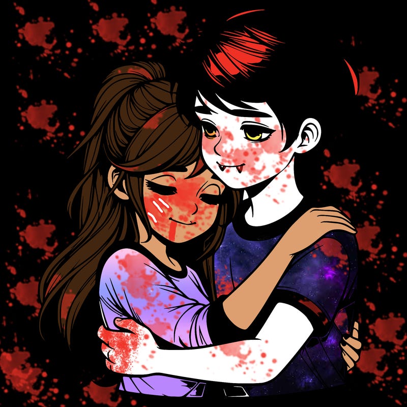 realistic girl and boy hugging