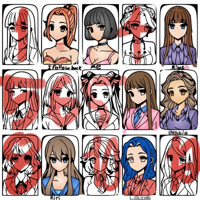 girls that look diffrent anime