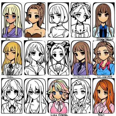 girls that look diffrent anime