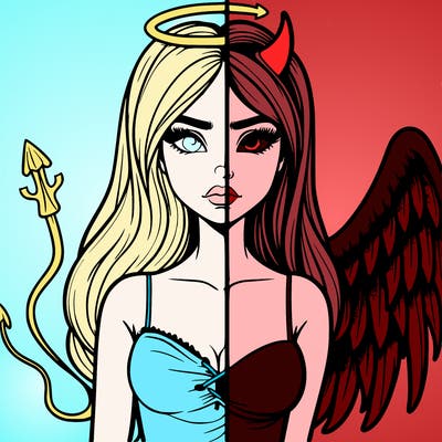 devil vs angel realistic girl