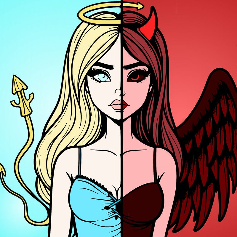 devil vs angel realistic girl