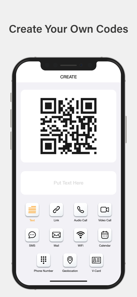 Barcode Scanner & Shopping - Eine mobile Oberfläche zum Erstellen von benutzerdefinierten QR-Codes für WLAN, Text und Visitenkarten