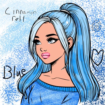 realistic girl with a high ponytail