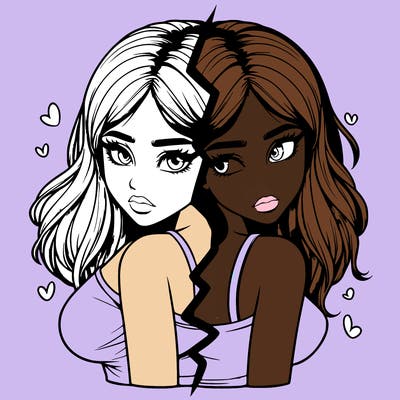 realistic girl split