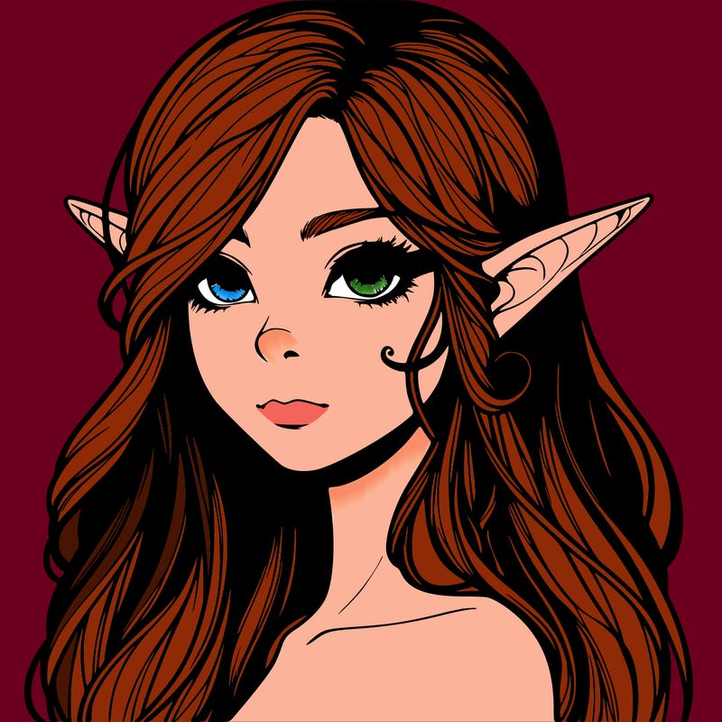 elf girl realistic dark fantasy