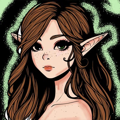 elf girl realistic dark fantasy