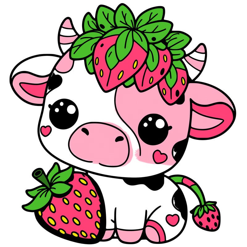 cute strawberry cow