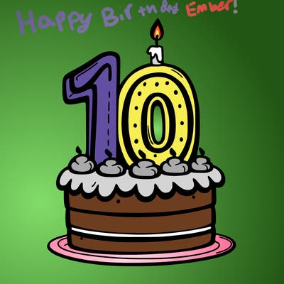 cake decorated with the number 10