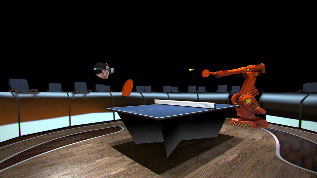 Ping Pong VR - A virtual reality table tennis match against a robotic arm opponent