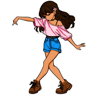 realistic girl danceing