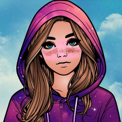 realistic girl with a hoodie